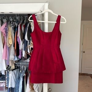 Amanda Uprichard Empire Dress in Scarlet